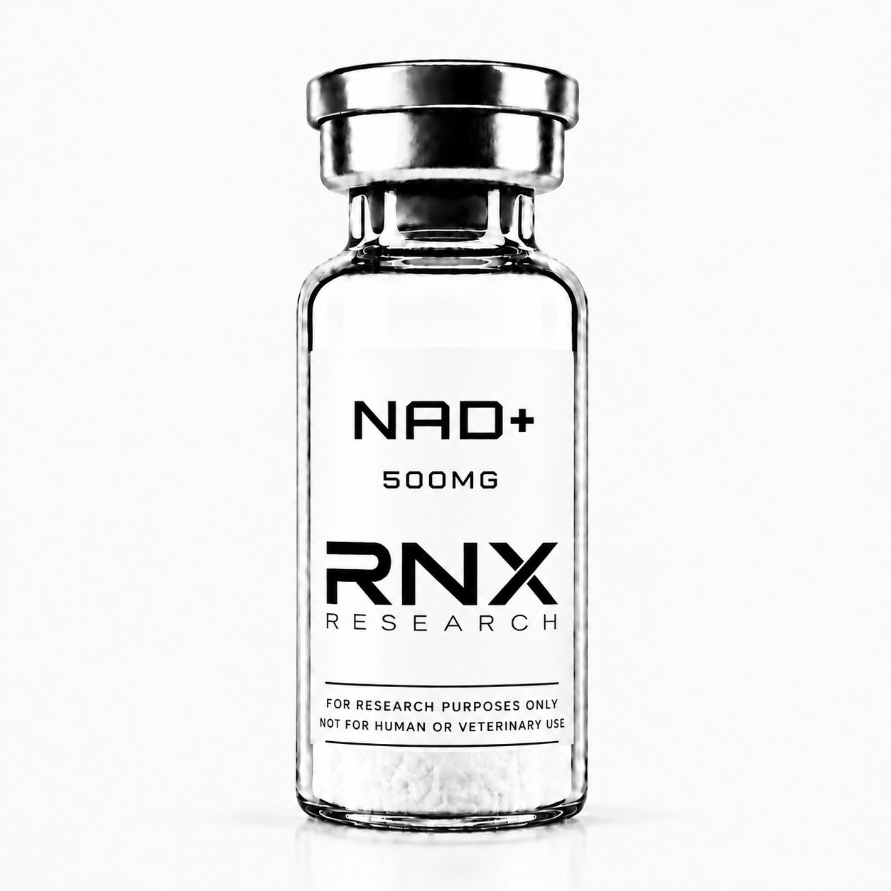 NAD+ 500MG research compound vial lyophilized powder. For research use only. Not for human or veterinary use.